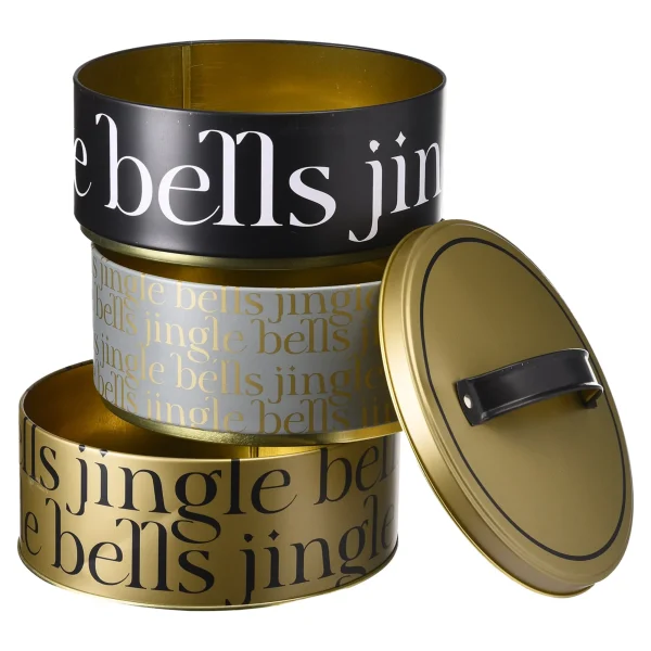 Depot Boite A Biscuits Triple Jingle Bells^ Accessoires De Cuisson & Boîtes À Pâtisserie