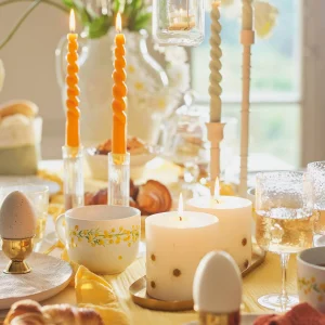 Depot Bougie A Tete Plate Fleur Sechee