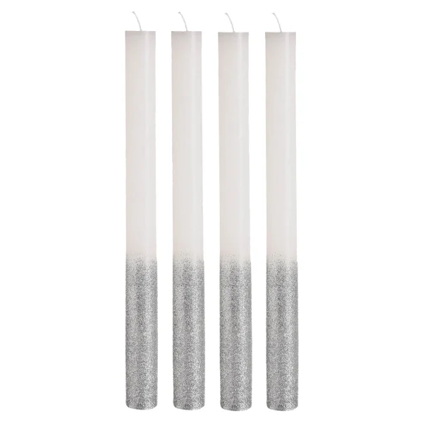 Depot Bougie A Tige Silver Glitter^ Bougies De L'Avent