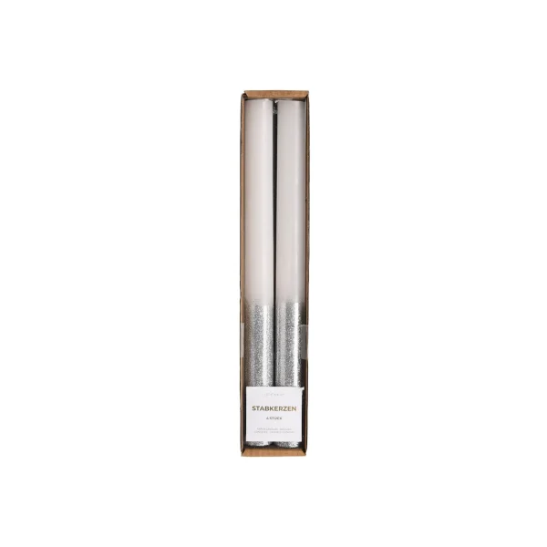 Depot Bougie A Tige Silver Glitter^ Bougies De L'Avent