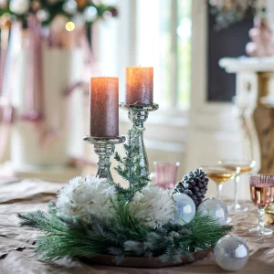 Depot Bougie Pilier Finition Metallisee^ Bougies De L'Avent