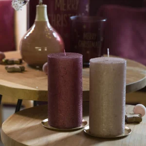 Depot Bougie Pilier Finition Metallisee^ Bougies De L'Avent