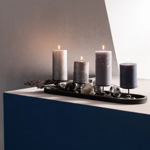 Depot Bougie Pilier Finition Metallisee^ Bougies De L'Avent
