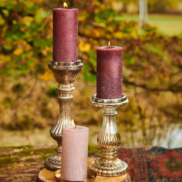 Depot Bougie Pilier Finition Metallisee^ Bougies De L'Avent