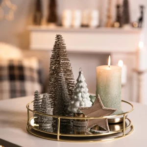 Depot Bougie Pilier Metallic Granulat^ Bougies De L'Avent
