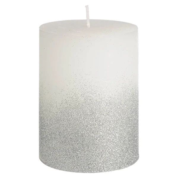 Depot Bougie Pilier Rustic Silver Glitter^ Bougies De L'Avent