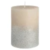 Depot Bougie Pilier Rustic Silver Glitter^ Bougies De L'Avent