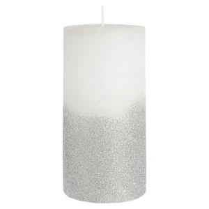 Depot Bougie Pilier Rustic Silver Glitter^ Bougies De L'Avent