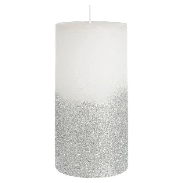 Depot Bougie Pilier Rustic Silver Glitter^ Bougies De L'Avent