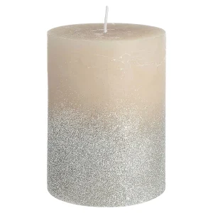 Depot Bougie Pilier Rustic Silver Glitter^ Bougies De L'Avent