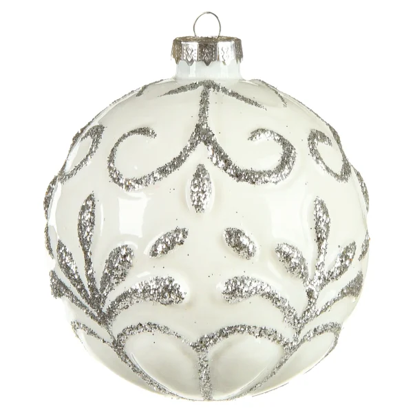 Depot Boule De Noël En Verre En Relief^ Boules & Pointes D'Arbres