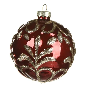 Depot Boule De Noël En Verre En Relief^ Boules & Pointes D'Arbres
