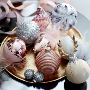 Depot Boule De Noël En Verre Glancy Feather^ Boules & Pointes D'Arbres