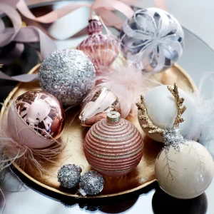 Depot Boule De Noël En Verre Glancy Feather^ Boules & Pointes D'Arbres