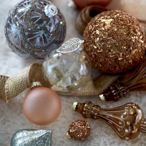 Depot Boule De Noël En Verre Granules A Paillettes^ Boules & Pointes D'Arbres