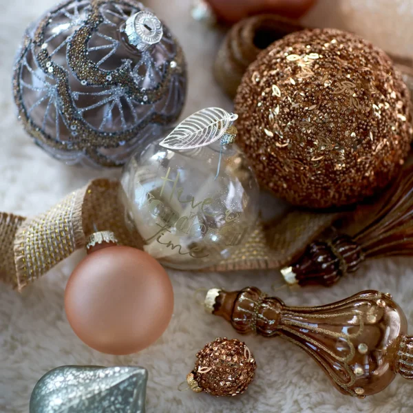 Depot Boule De Noël En Verre Granules A Paillettes^ Boules & Pointes D'Arbres