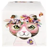 Depot Chemin De Table Chat A Fleurs