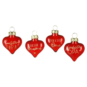 Depot Décorations D'Arbre En Verre Coeur Famille^ Pendentifs & Clips