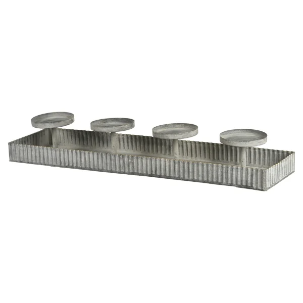 Depot Deko-Tablett Zinc Mit 4 Tullen^ Couronnes De L'Avent