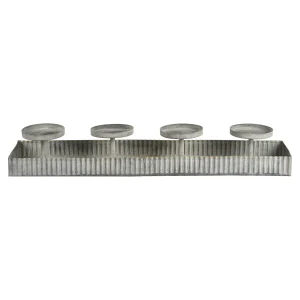 Depot Deko-Tablett Zinc Mit 4 Tullen^ Couronnes De L'Avent