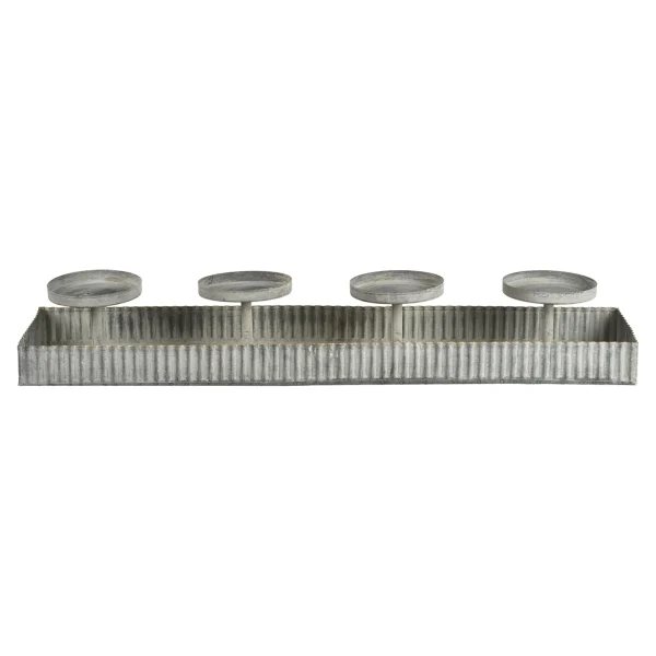 Depot Deko-Tablett Zinc Mit 4 Tullen^ Couronnes De L'Avent
