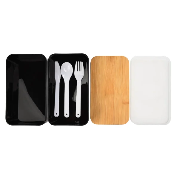 Depot Double Boite A Lunch Avec Couverts Reutilisables