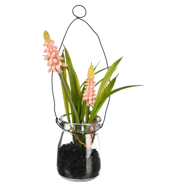 Depot Fleur Artificielle Jacinthe Dans Vase En Verre^ Arbres Artificiels