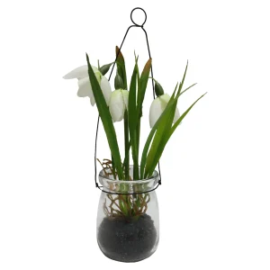Depot Fleur Artificielle Perce-Neige Dans Vase En Verre^ Arbres Artificiels