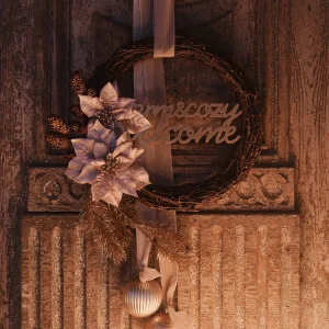 Depot Fleur Artificielle Poinsettia Sur Clip^ Décoration De La Couronne De L'Avent