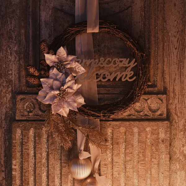 Depot Fleur Artificielle Poinsettia Sur Clip^ Décoration De La Couronne De L'Avent