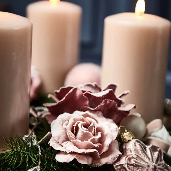 Depot Fleur Artificielle Rose Sur Clip^ Décoration De La Couronne De L'Avent