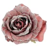 Depot Fleur Artificielle Scintillante Rose Sur Clip^ Décoration De La Couronne De L'Avent