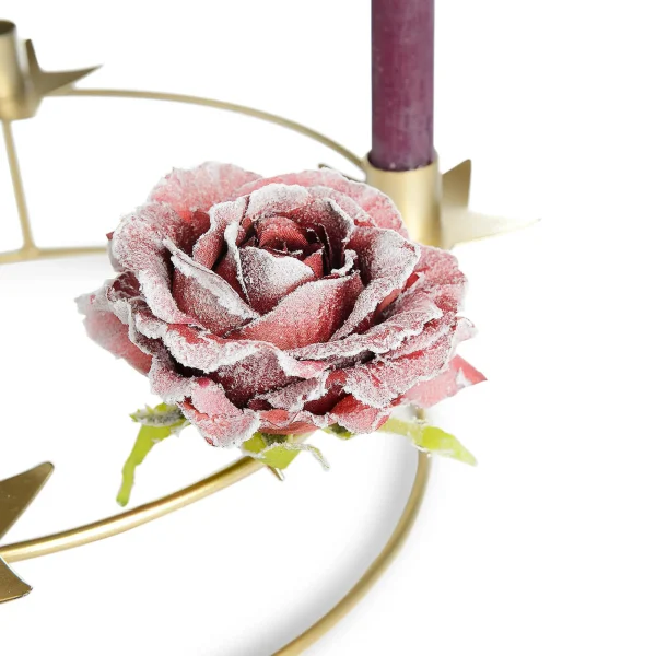Depot Fleur Artificielle Scintillante Rose Sur Clip^ Décoration De La Couronne De L'Avent