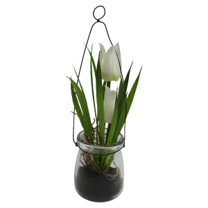 Depot Fleur Artificielle Tulipe Dans Vase En Verre^ Arbres Artificiels
