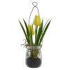Depot Fleur Artificielle Tulipe Dans Vase En Verre^ Arbres Artificiels