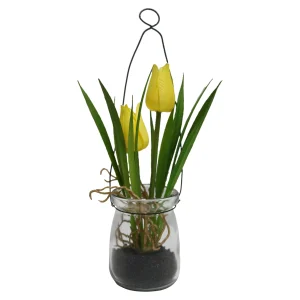 Depot Fleur Artificielle Tulipe Dans Vase En Verre^ Arbres Artificiels