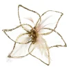 Depot Fleur Décorative Scintillante En Organza Sur Clip^ Décoration De La Couronne De L'Avent