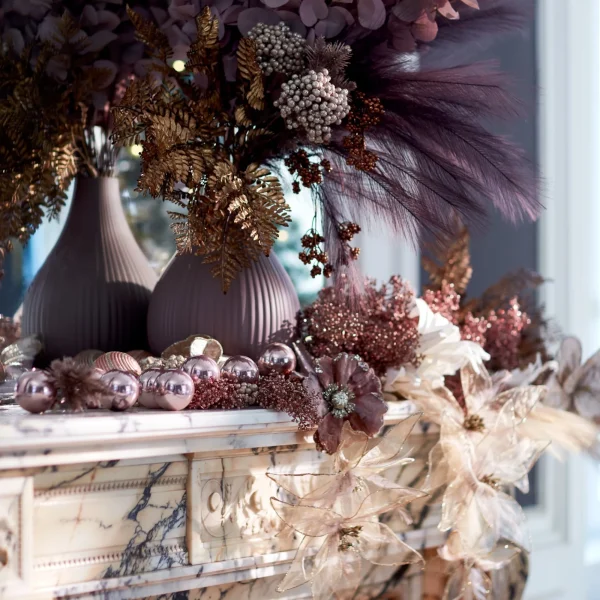 Depot Fleur Décorative Scintillante En Organza Sur Clip^ Décoration De La Couronne De L'Avent