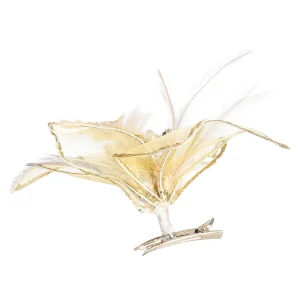 Depot Fleur Décorative Scintillante En Organza Sur Clip^ Décoration De La Couronne De L'Avent