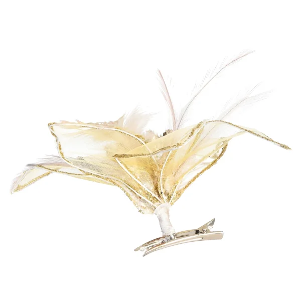 Depot Fleur Décorative Scintillante En Organza Sur Clip^ Décoration De La Couronne De L'Avent