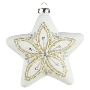 Depot Glas-Baumschmuck Stern Schnee^ Pendentifs & Clips