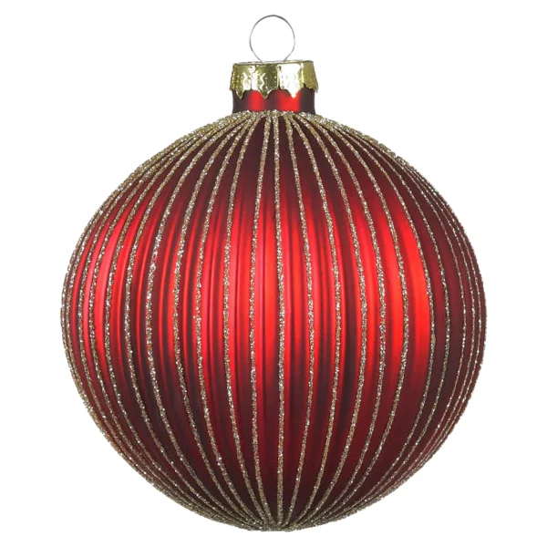 Depot Glas-Weihnachtskugel Glitterstripe^ Boules & Pointes D'Arbres