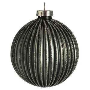 Depot Glas-Weihnachtskugel Glitterstripe^ Boules & Pointes D'Arbres