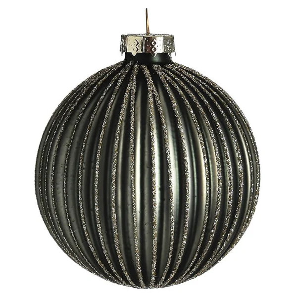 Depot Glas-Weihnachtskugel Glitterstripe^ Boules & Pointes D'Arbres