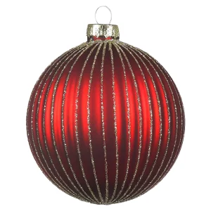 Depot Glas-Weihnachtskugel Glitterstripe^ Boules & Pointes D'Arbres