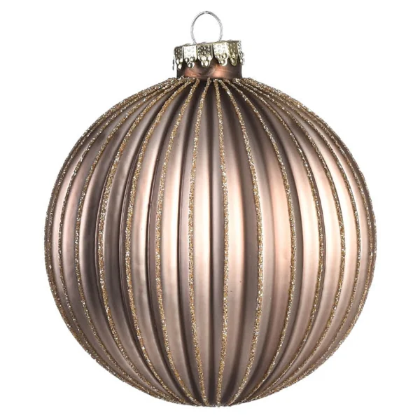 Depot Glas-Weihnachtskugel Glitterstripe^ Boules & Pointes D'Arbres