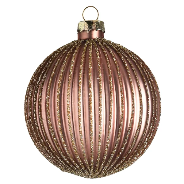 Depot Glas-Weihnachtskugel Glitterstripe^ Boules & Pointes D'Arbres
