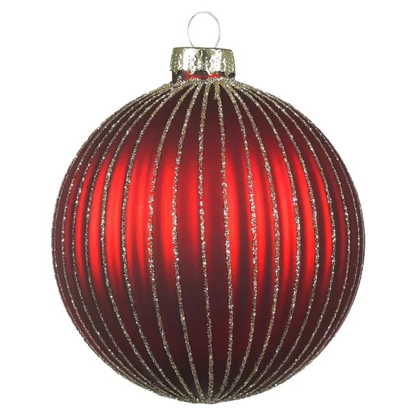 Depot Glas-Weihnachtskugel Glitterstripe^ Boules & Pointes D'Arbres