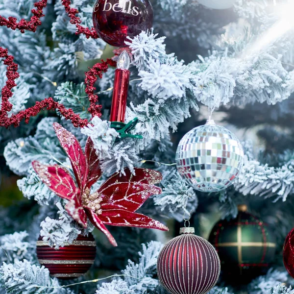 Depot Glas-Weihnachtskugel Glitterstripe^ Boules & Pointes D'Arbres