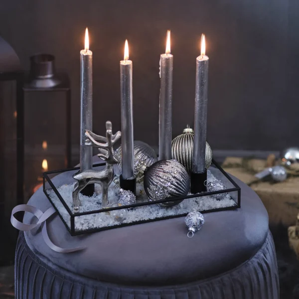 Depot Glas-Weihnachtskugel Glitterstripe^ Boules & Pointes D'Arbres